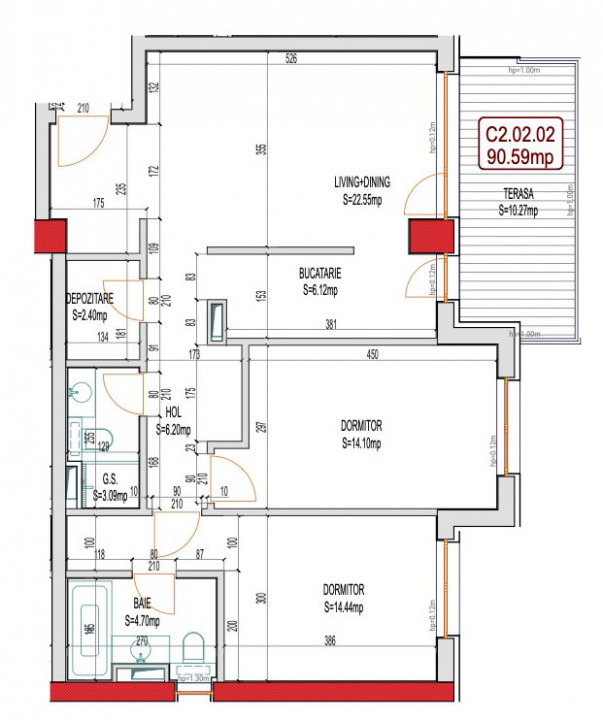 Apartament 2 camere tip 2 - C2